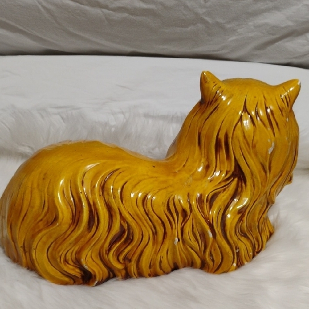 SALE! Large 1977 Vintage Cat Decor Majestic Gold Cat Sculpture #205 SMALL CRATE - Picture 6 of 12